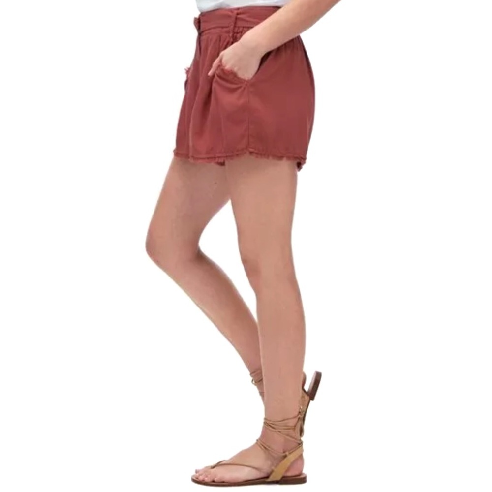 SPLENDID Cross Hatch High Waisted Shorts Brick Red NWT - Picture 3 of 8